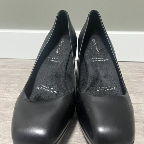 Rockport AdiPrene by Adidas Black Leather Pump Dress Heels Women’s Sz 7.5US/38EU - Picture 2 of 9